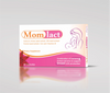 Momlact dietary supplement box for breast milk production on a gray background